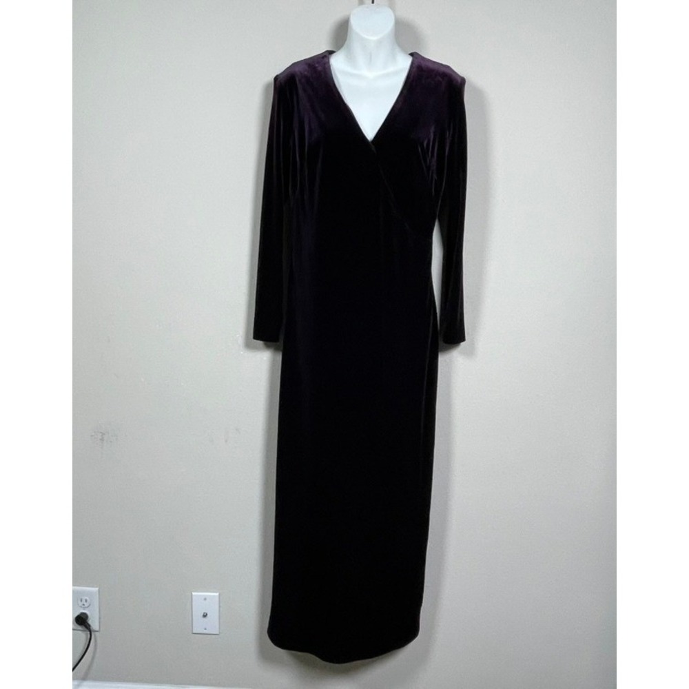 Andrea Polizzi Rex Lester Dress Whimsigoth Glam S Purple Velvet Long Sleeve Maxi